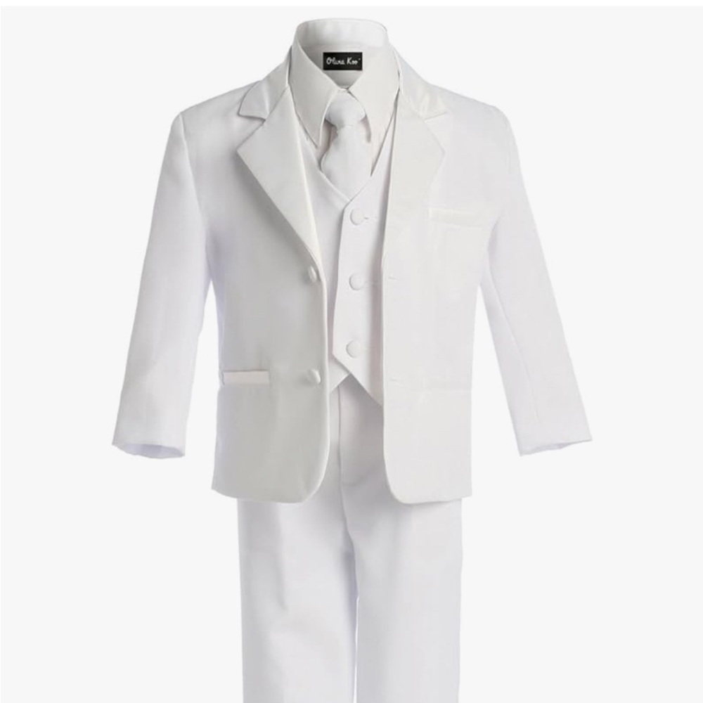 White Formal Suit Set for Kids